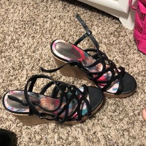 Black platform heels